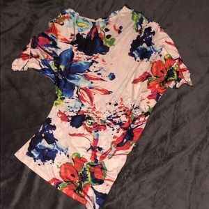 Bright + tight off the shoulder tunic/dress